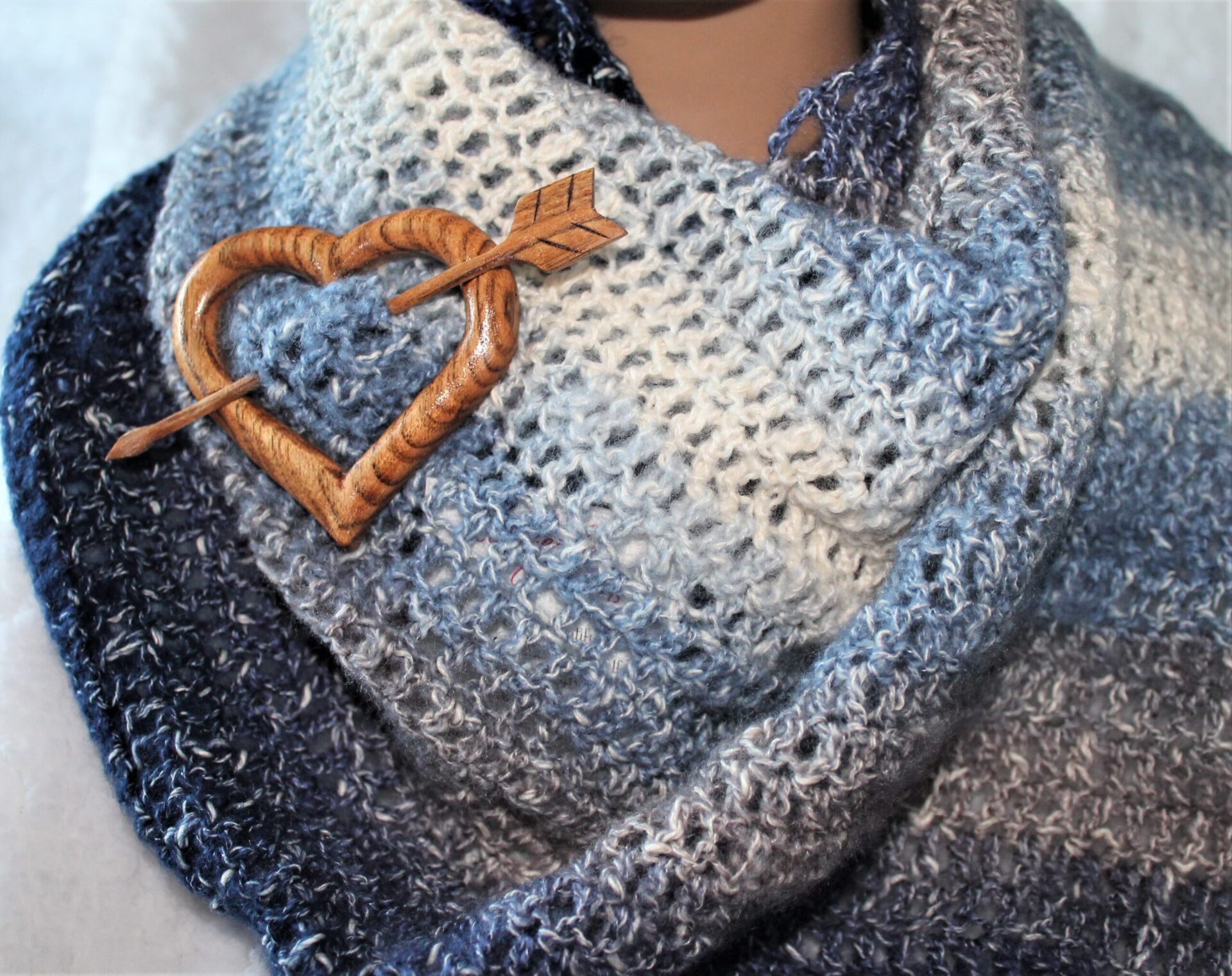Shawl Pin – Heart hand carved
