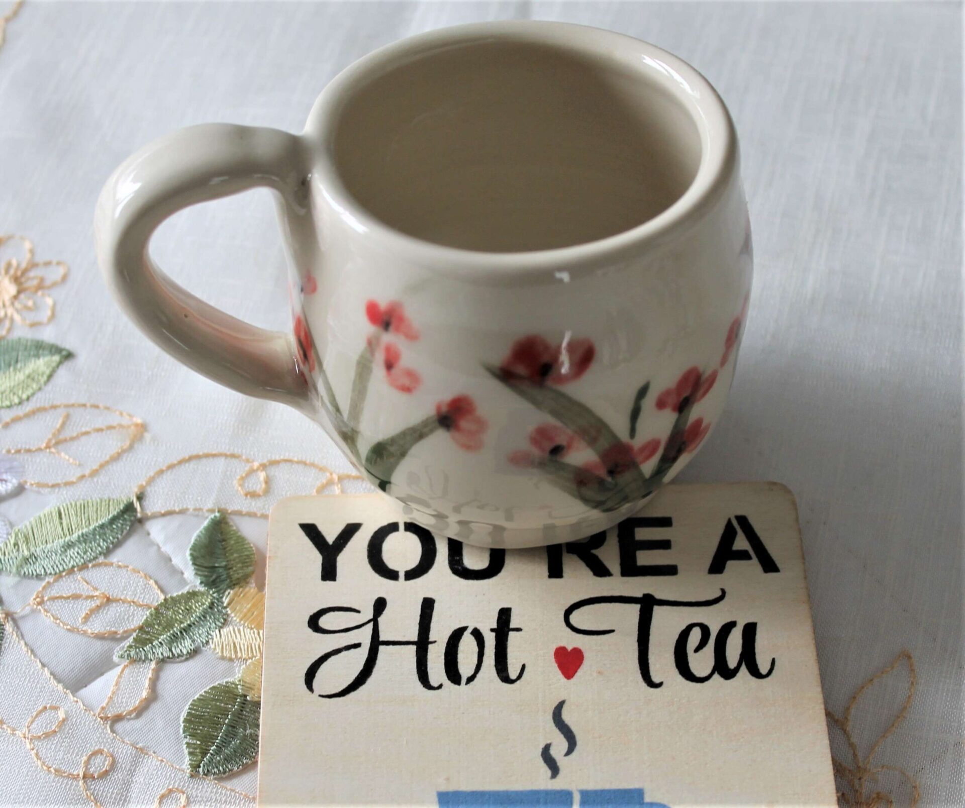 Hand painted pottery Teacup